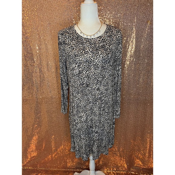 Old Navy Dresses & Skirts - Old Navy sz L women cheetah animal print long sleeve sheath dress 0703